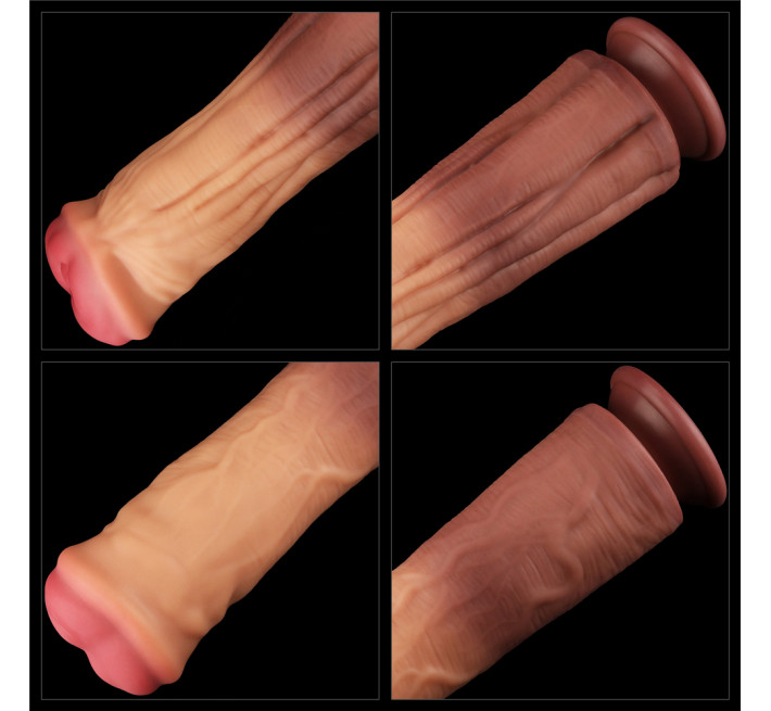 Фалоімітатор LoveToy Dual-Layered Silicone Cock 12 Brown