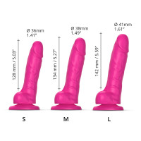 Реалістичний фалоімітатор Strap-On-Me Sliding Skin Realistic Dildo Fuchsia - M, ефект рухливої шкіри Реалістичний фалоімітатор Strap-On-Me Sliding Skin Realistic Dildo Fuchsia - M, ефект рухливої шкіри