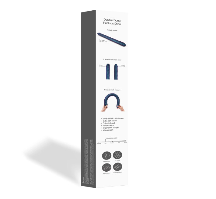 Фаллоимитатор двойной Strap-On-Me DOUBLE DONG REALISTIC DILDO - SNAKY METALLIC COLOR