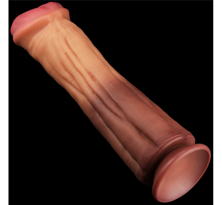 Фалоімітатор LoveToy Dual-Layered Silicone Cock 12 Brown
