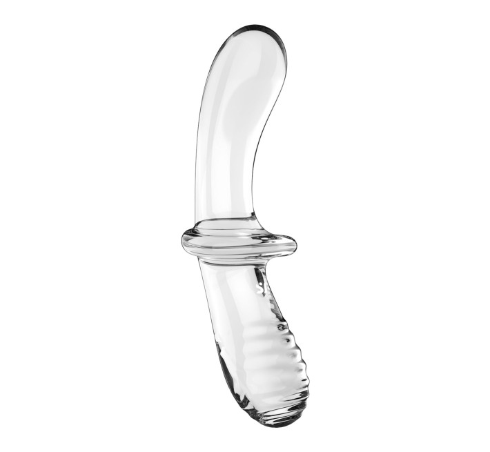 Двухсторонний стеклянный дилдо Satisfyer Double Crystal Transparent, боросиликатное стекло, унисекс