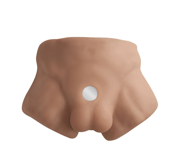 Полуторс с фаллоимитатором на присоске SilexD Apollo S Male Torso Caramel