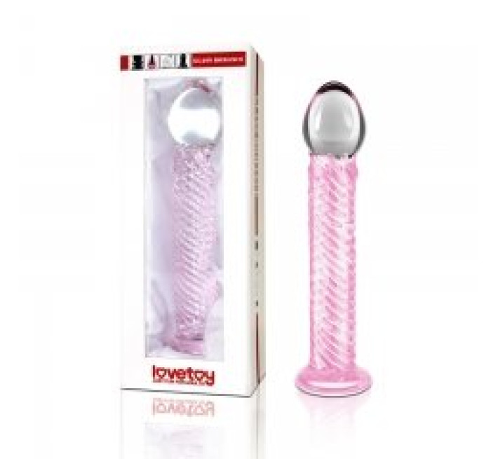 Скляний фалоімітатор LoveToy Glass Romance Рожевий LVTOY243