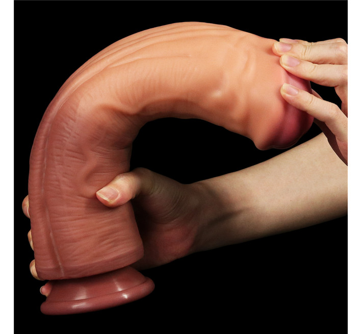 Фалоімітатор LoveToy Dual-Layered Silicone Cock 12 Brown