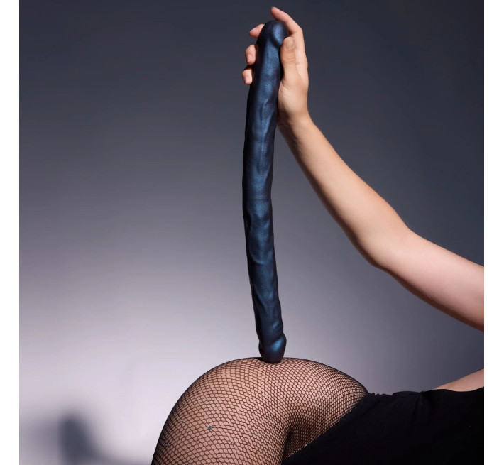 Фаллоимитатор двойной Strap-On-Me DOUBLE DONG REALISTIC DILDO - SNAKY METALLIC COLOR