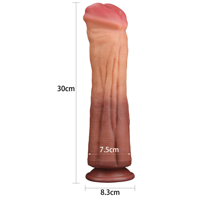 Фалоімітатор LoveToy Dual-Layered Silicone Cock 12 Brown