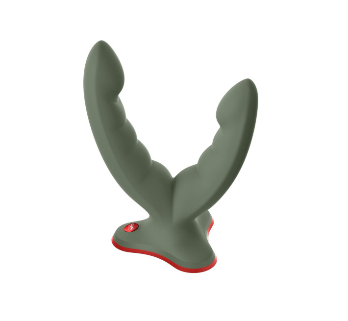 Двойной фаллоимитатор Fun Factory RYDE wild olive, гибкие стволы, присоска