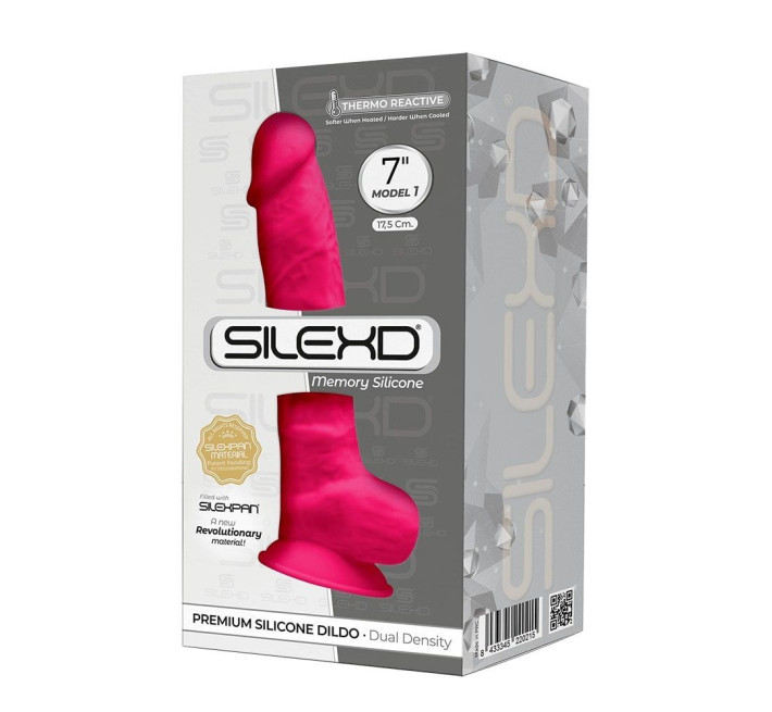 Фаллоимитатор SilexD Johnny Pink (MODEL 1 size 7in), двухслойный, силикон + Silexpan, диаметр 3,8см