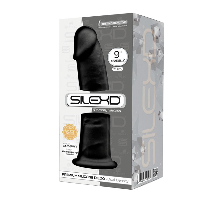 Фалоімітатор SilexD Oscar Black (MODEL 2 size 9in), двошаровий, силікон + Silexpan, діаметр 5,4см