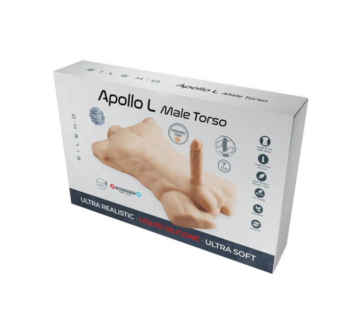 Торс с фаллоимитатором на присоске SilexD Apollo L Male Torso Caramel