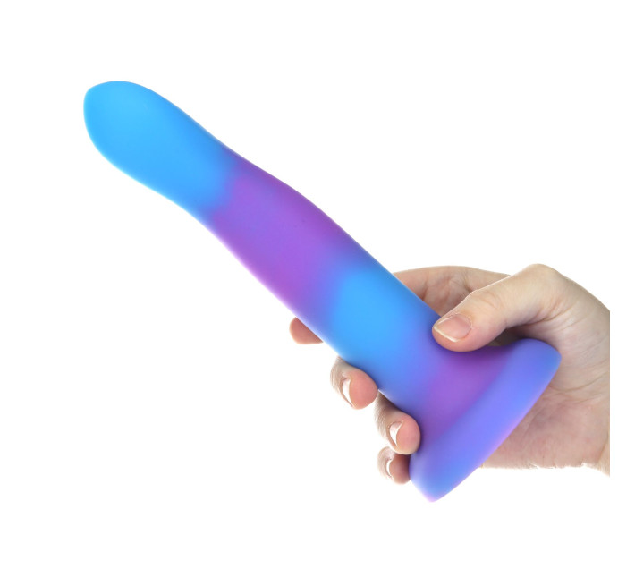 Фалоімітатор, що світиться в темряві, ADDICTION Rave 8 Glow in the Dark Dildo Blue Purple, 20,3 см