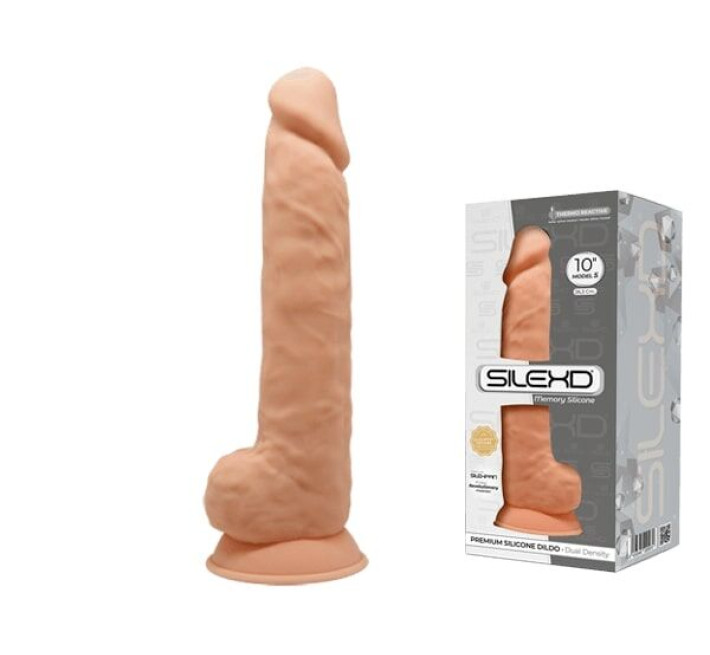 Фаллоимитатор реалистичный SilexD Arnold Flesh (MODEL 5 size 10in), двухслойный, силикон+Silexpan, диа