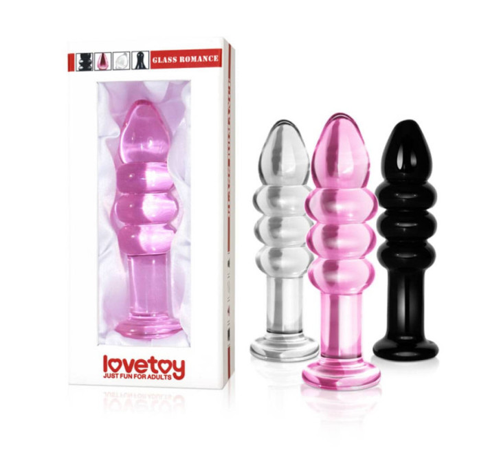Скляний фалоімітатор LoveToy Glass Romance Рожевий LVTOY255
