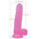 Фаллоимитатор с мошонкой LoveToy Jelly Studs Crystal Dildo Large 8 Pink