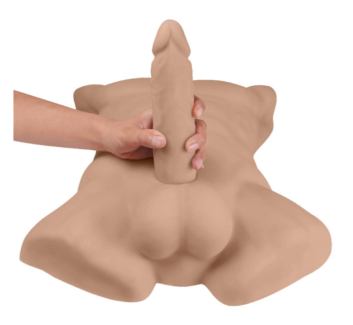 Торс с фаллоимитатором на присоске SilexD Apollo L Male Torso Caramel
