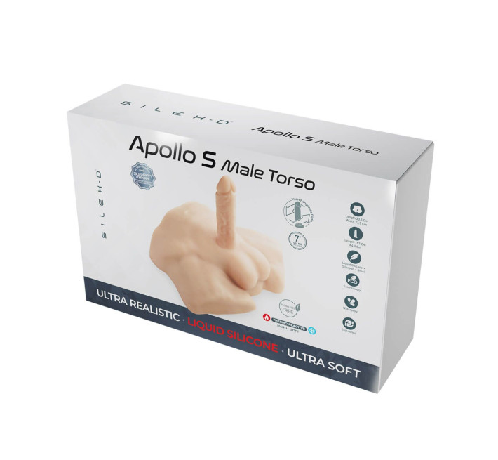 Півторс з фалоімітатором на присосці SilexD Apollo S Male Torso, суперреалістичний, термореактивний