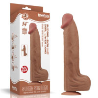 Фаллоимитатор LoveToy Sliding-Skin Dual Layer Dong 14 Brown