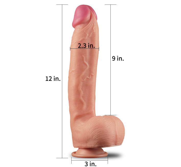 Фалоімітатор LoveToy Dual-Layered Silicone Cock 12 Flesh 453