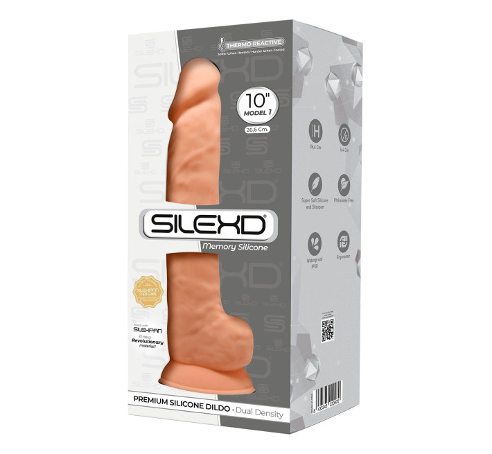 Фаллоимитатор реалистичный SilexD Arnold Flesh (MODEL 5 size 10in), двухслойный, силикон+Silexpan, диа