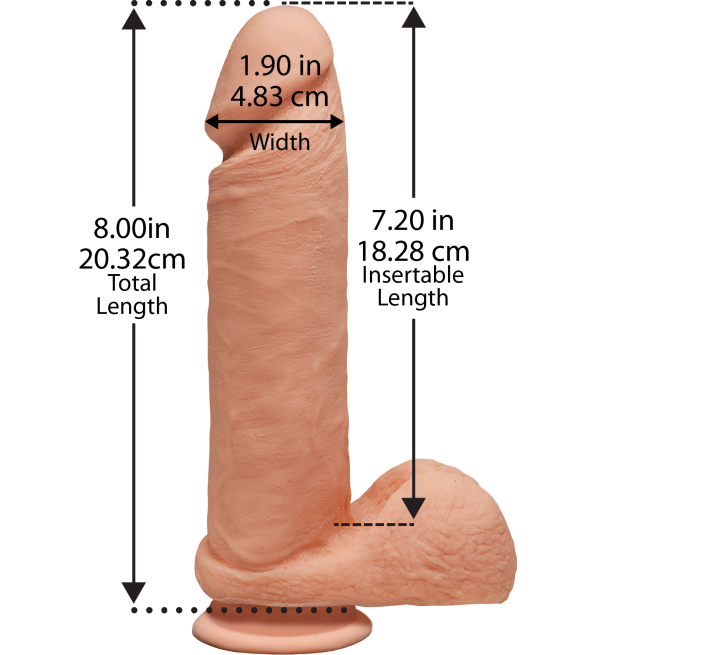 Фалоімітатор Doc Johnson The D Perfect D 8 Inch With Balls ULTRASKYN