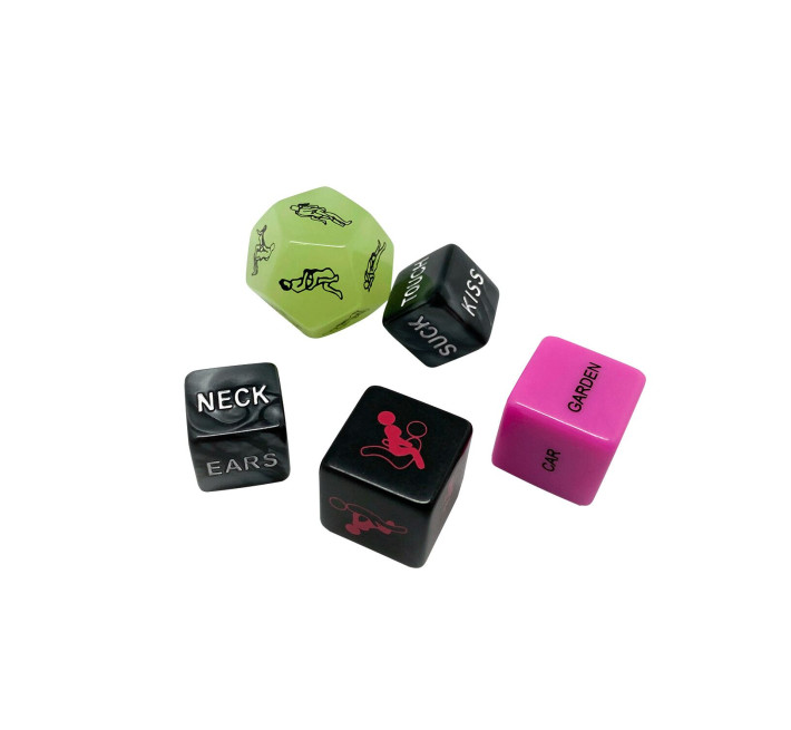 Набор кубиков Wooomy Ooo 5 Dice Set (EN): места и позы для секса, интимные действия и части тела
