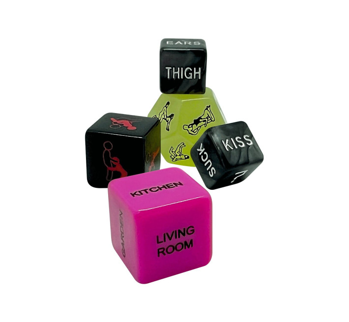 Набор кубиков Wooomy Ooo 5 Dice Set (EN): места и позы для секса, интимные действия и части тела