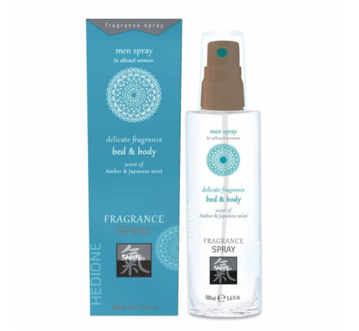 Спрей для тела и постели с феромонами и афродизиаками Hot Fragrance Янтарь и японская мята 100 мл