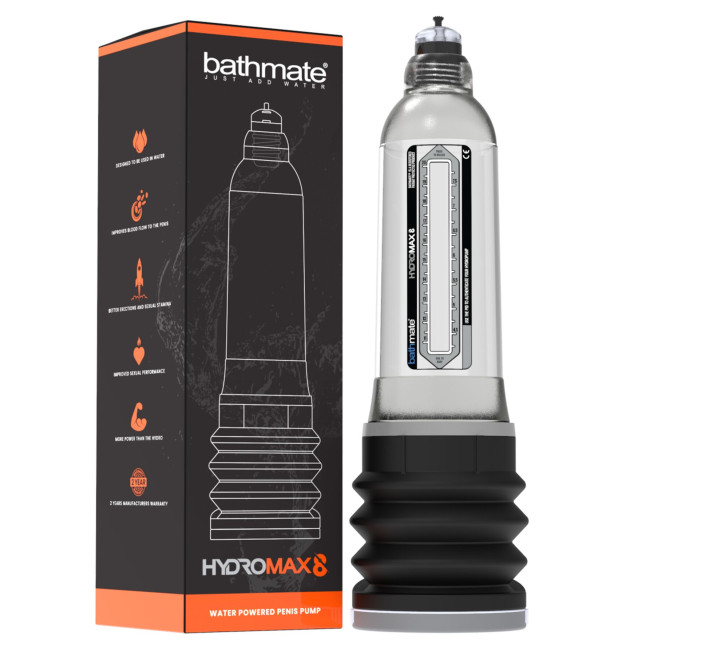 Гідропомпа Bathmate Hydromax 8 Clear, для члена довжиною від 15 до 20 см, діаметр до 5,5 см