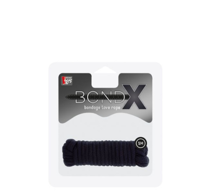Мотузка для бондажу Dreamtoys Bondx Love Rope 5 м Чорна