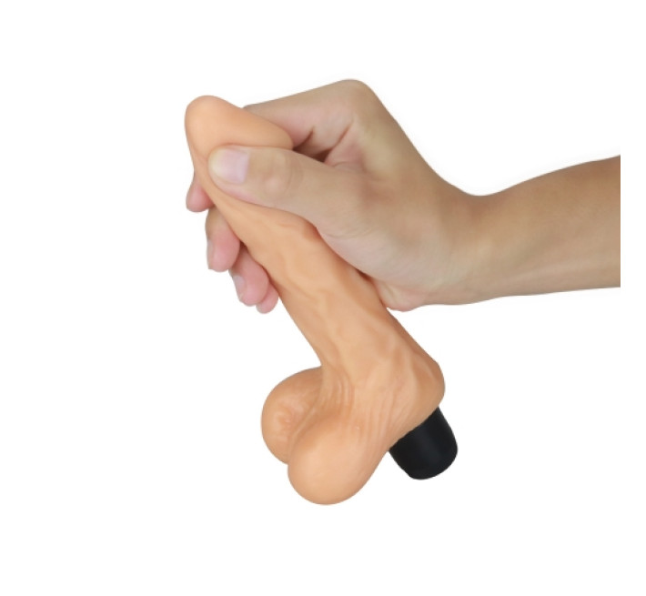 Реалистичный вибратор LoveToy Reel Feel Vibrator with balls Телесный 8