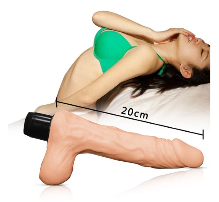 Реалистичный вибратор LoveToy Reel Feel Vibrator with balls Телесный 8