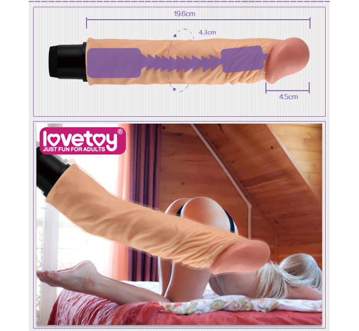 Реалістичний вібратор LoveToy Reel Feel Flexi Vibrator Flesh 9,8