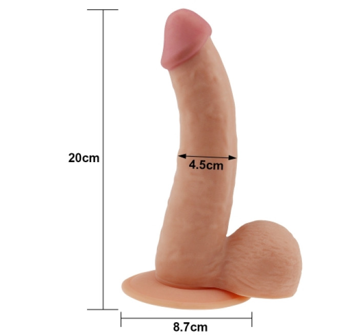 Фалоімітатор з мошонкою LoveToy Dildo The Ultra Soft Dude 8,8 Тілесний