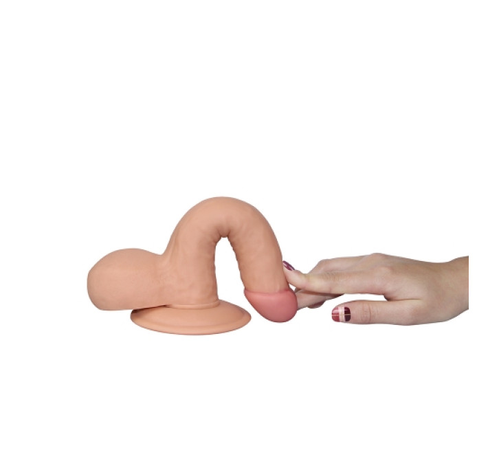 Фалоімітатор з мошонкою LoveToy Dildo The Ultra Soft Dude 7,5 Тілесний