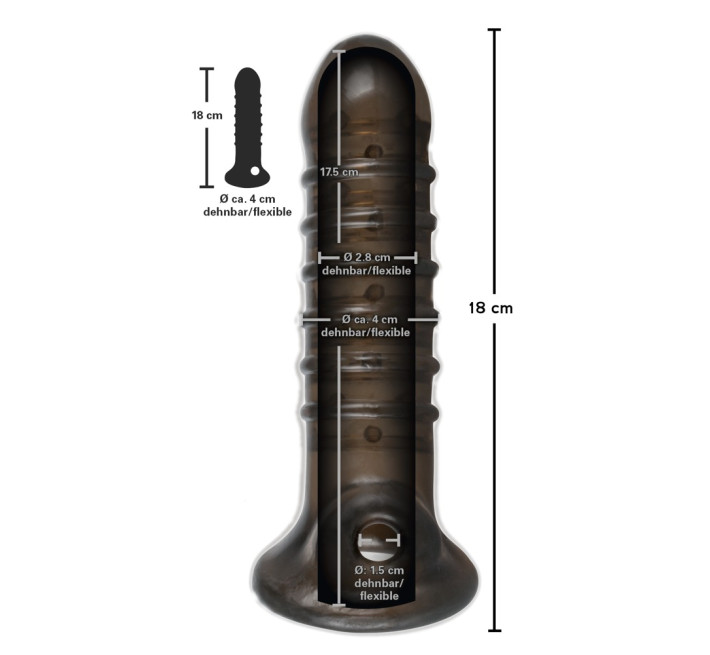 Насадка на член Rebel Penis Sleeve smoke-coloured Чорна