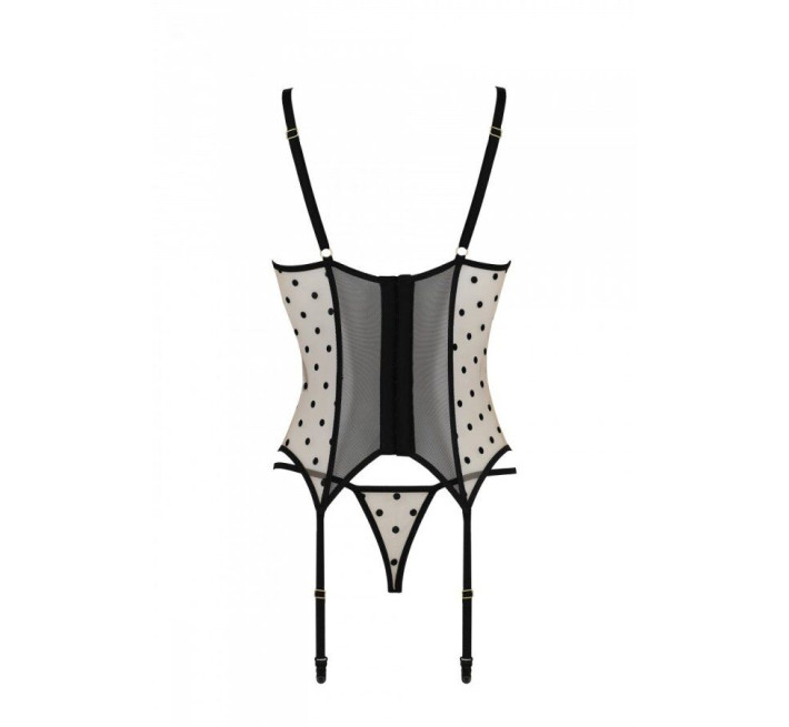 Корсет Passion MARINA CORSET, S/M, beige, з відкритими чашками