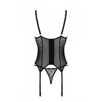 Корсет Passion MARINA CORSET, L/XL, black, з відкритими чашками