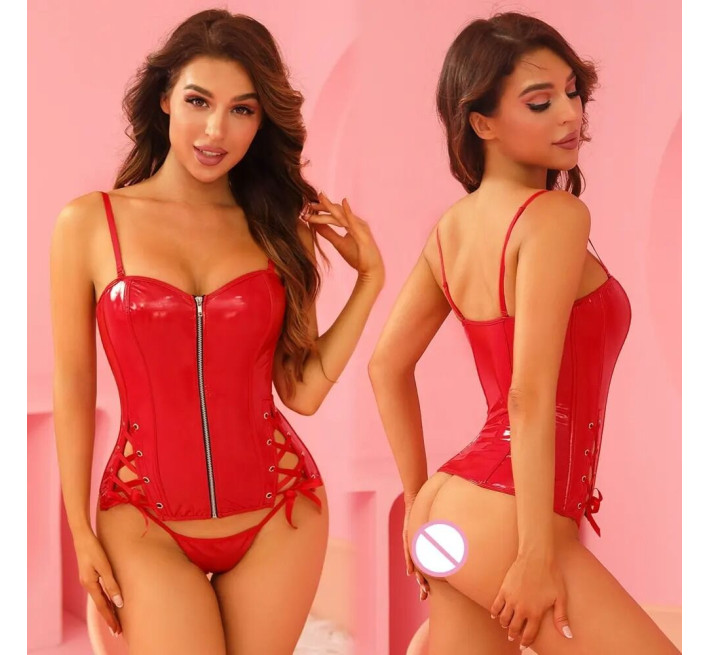 Корсет JSY «Сочная Карен» с мокрым эффектом One Size, корсет, трусики