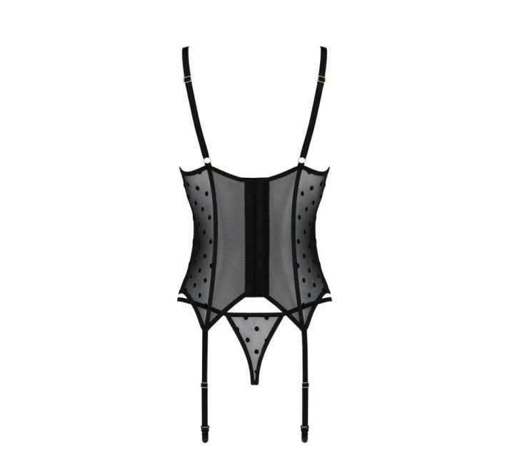 Корсет Passion MARINA CORSET, S/M, black, з відкритими чашками