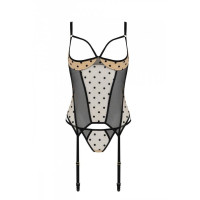 Корсет Passion MARINA CORSET, XXL/XXXL, beige, с открытыми чашками