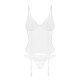Корсет Obsessive Alissium corset & thong, M/L, гибкие косточки, открытая спина, стринги в комплекте