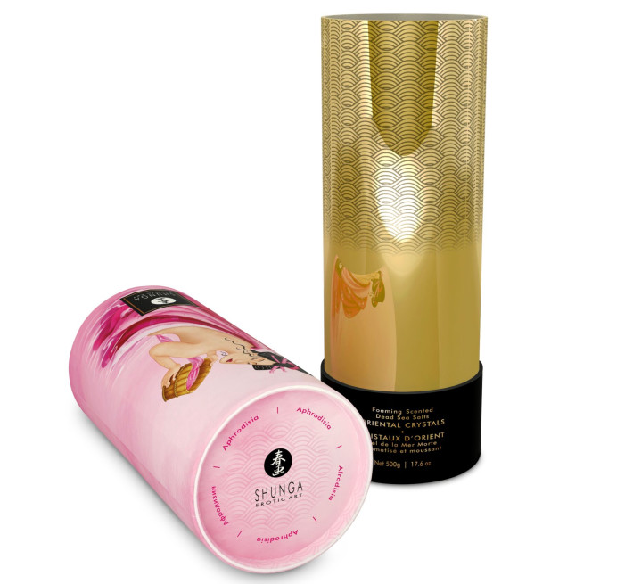 Пенящаяся соль для ванны Shunga Dead Sea salt Oriental Crystals — Rose Petal (500 г), Мертвого моря