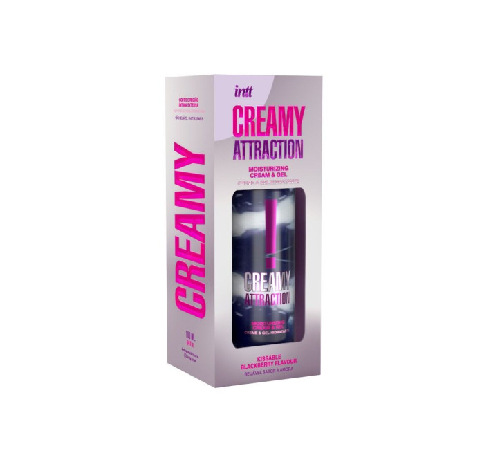 Зволожувальний крем-гель 2в1 Intt Creamy Attraction Blackberry 100мл, смак ожини, унісекс