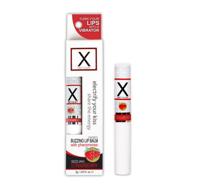 Стимулюючий бальзам для губ унісекс Sensuva X on the Lips Strawberry з феромонами