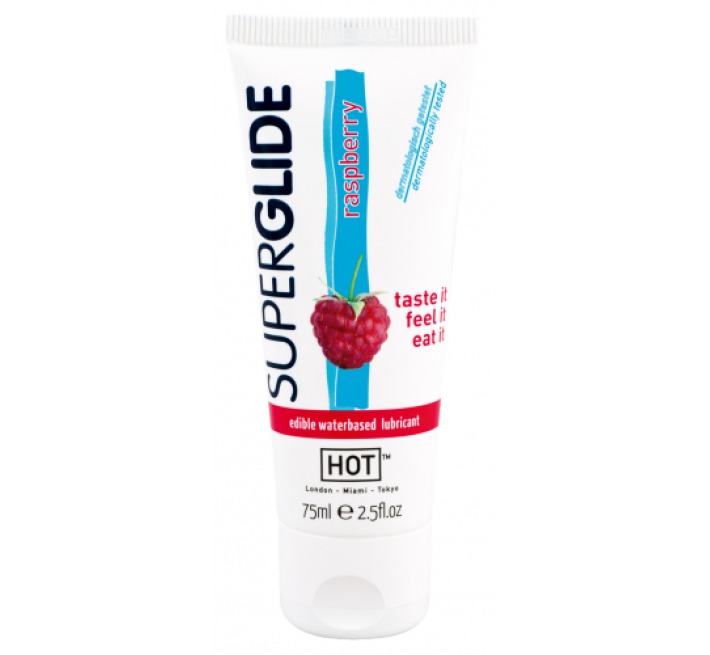 Малинова орально-вагінальна їстівна мастило на водній основі Hot 75 мл