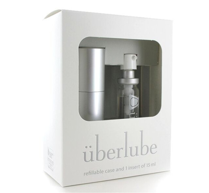 Преміум лубрикант 3-в-1 на силіконовій основі Uberlube Good-to-Go Silver 15 мл + кейс
