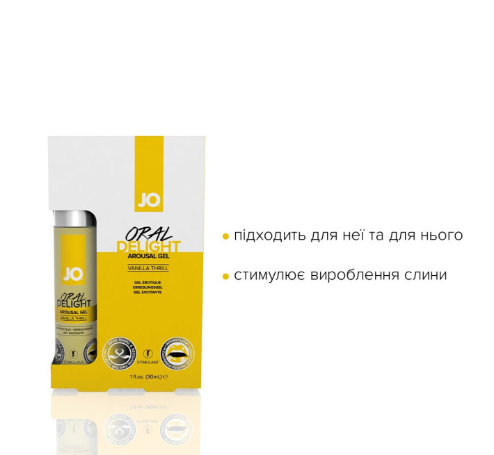 Збудливий гель для оральних ласк System JO ORAL DELIGHT VANILLA THRILL 30 мл