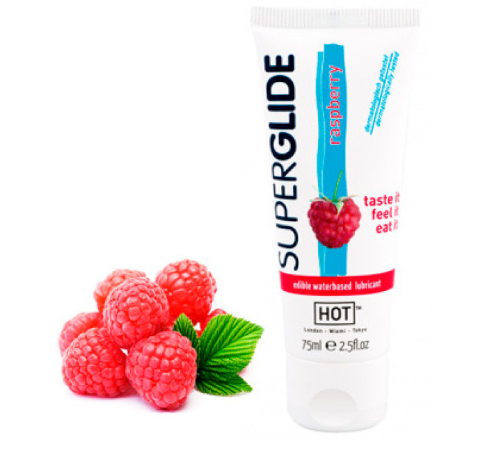 Малинова орально-вагінальна їстівна мастило на водній основі Hot 75 мл