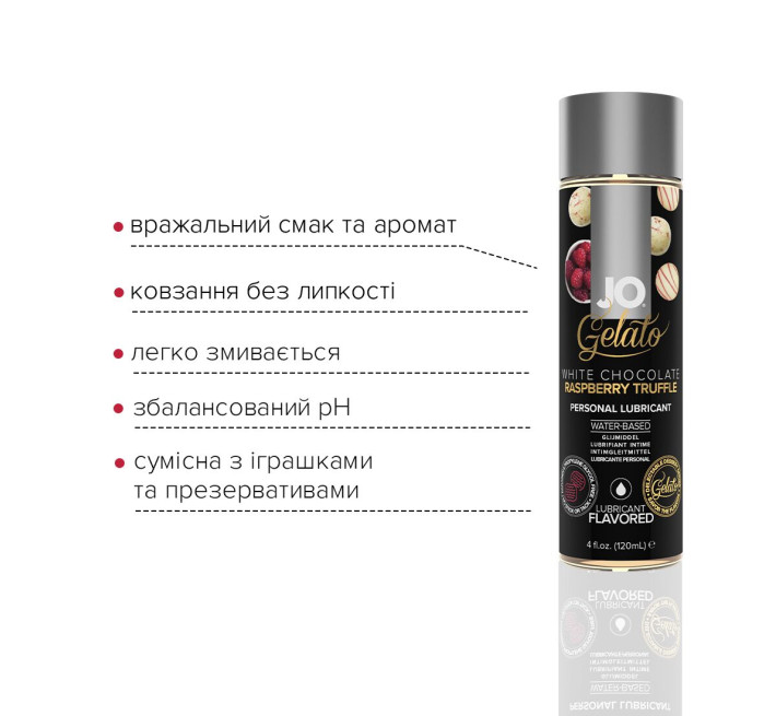 Смазка на водной основе System JO GELATO White Chocolate Raspberry 120 мл