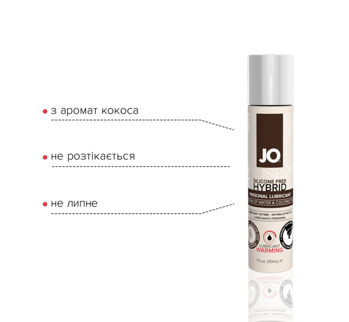 Лубрикант на комбинированной основе System JO SILICONE FREE HYBRID WARMING 30 мл